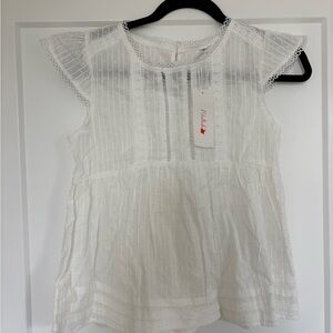 Petallush White Lace Sleeve Blouse